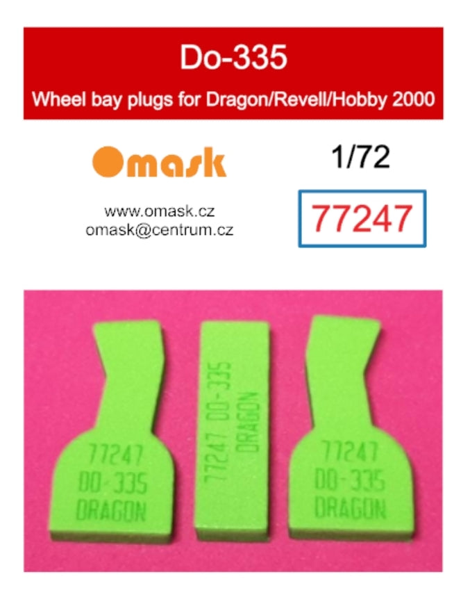 Omask 77247 Bouchons de puits de train d'atterrissage Do-335 Pfeil (pour Dragon/Revell/Hobby 2000) 1/72