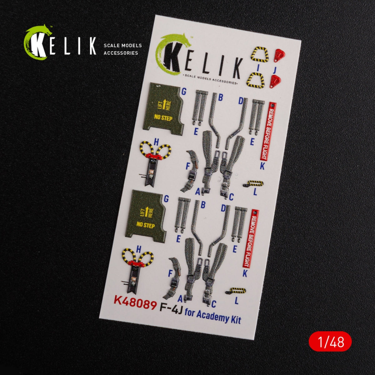 Décalcomanies 3D intérieures KELIK K48089 F-4J « Phantom II » pour maquette Academy au 1/48 – image 3