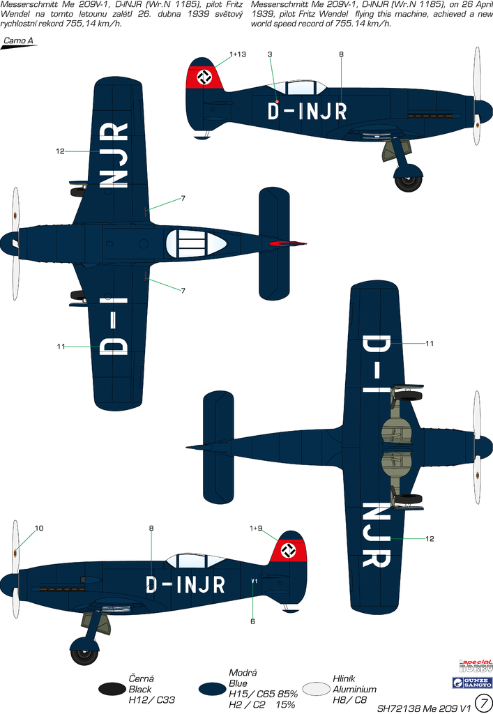 Special Hobby 72138 Messerschmitt Me 209V-1 1/72 – Bild 3