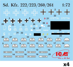 ICM DS7207 Wehrmacht Light Armored Vehicles (Sd.Kfz.222 / Sd.Kfz.223 / Sd.Kfz.260 and Sd.Kfz.261) 1/72 – immagine 8