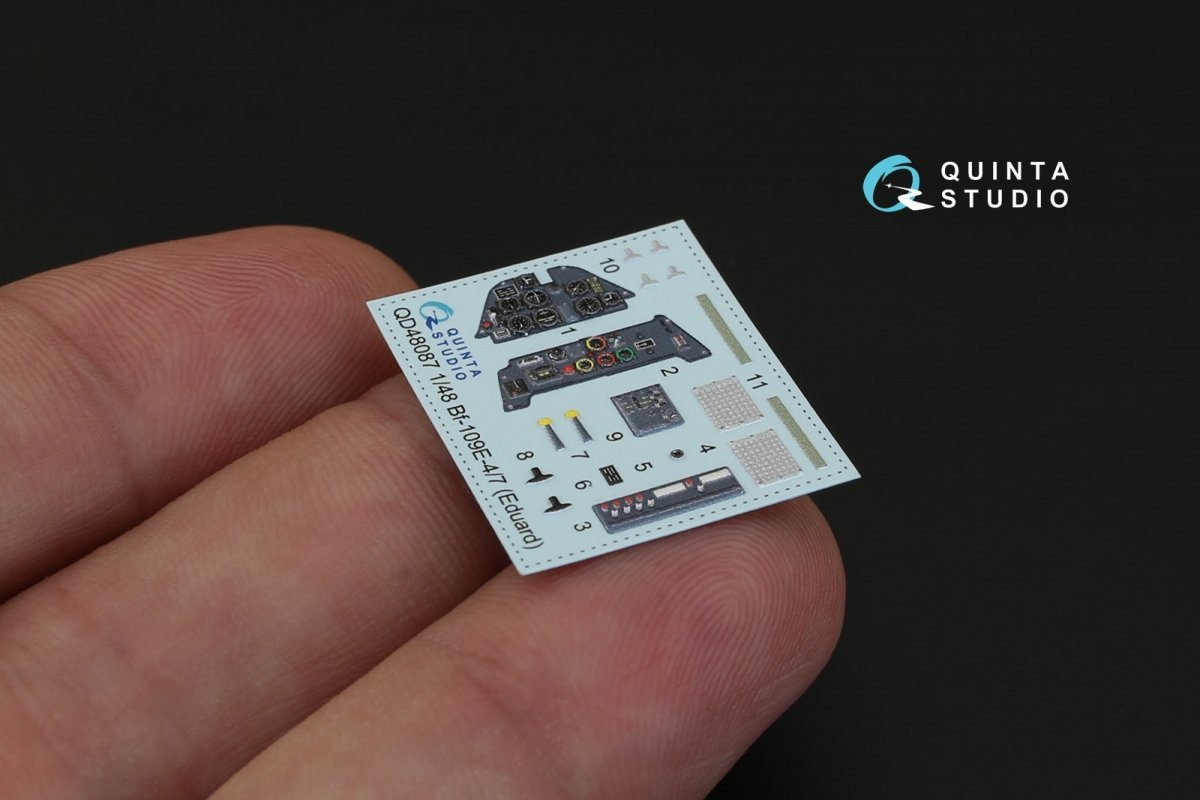 Intérieur imprimé en 3D et coloré sur papier décalcomanie Quinta Studio QD48087 Bf 109E-4/E-7 (pour kit Eduard) 1/48  – Bild 4