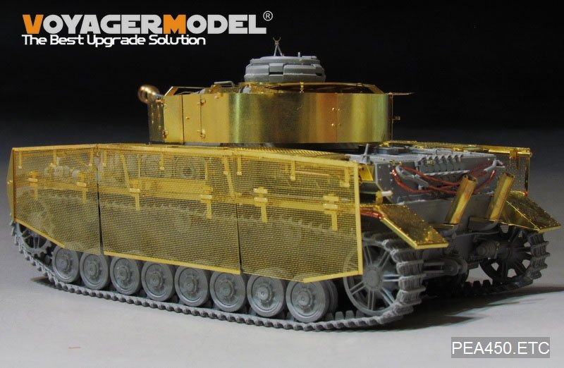 Voyager modèle PEA450 WWII allemand Pz.Kpfw.IV Ausf.J &amp;quot;Thoma Shields&amp;quot; treillis métallique schürzen (dernière production) (POUR Boder 35008) 1/35 – imagen 5