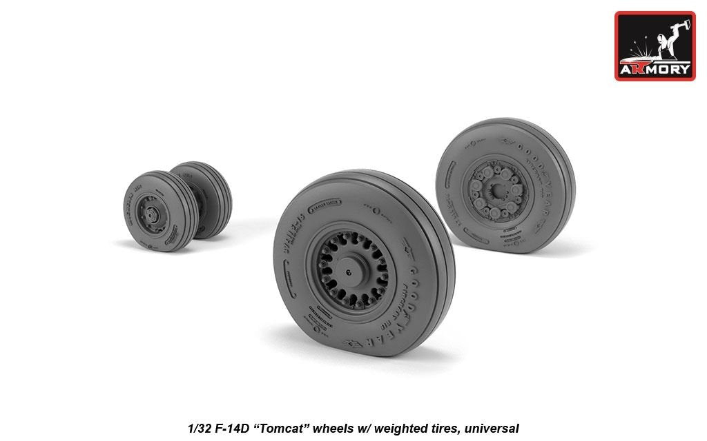 Armory Models AW32310 F-14D Tomcat, roues de type tardif avec pneus lestés, échelle 1/32 – immagine 3