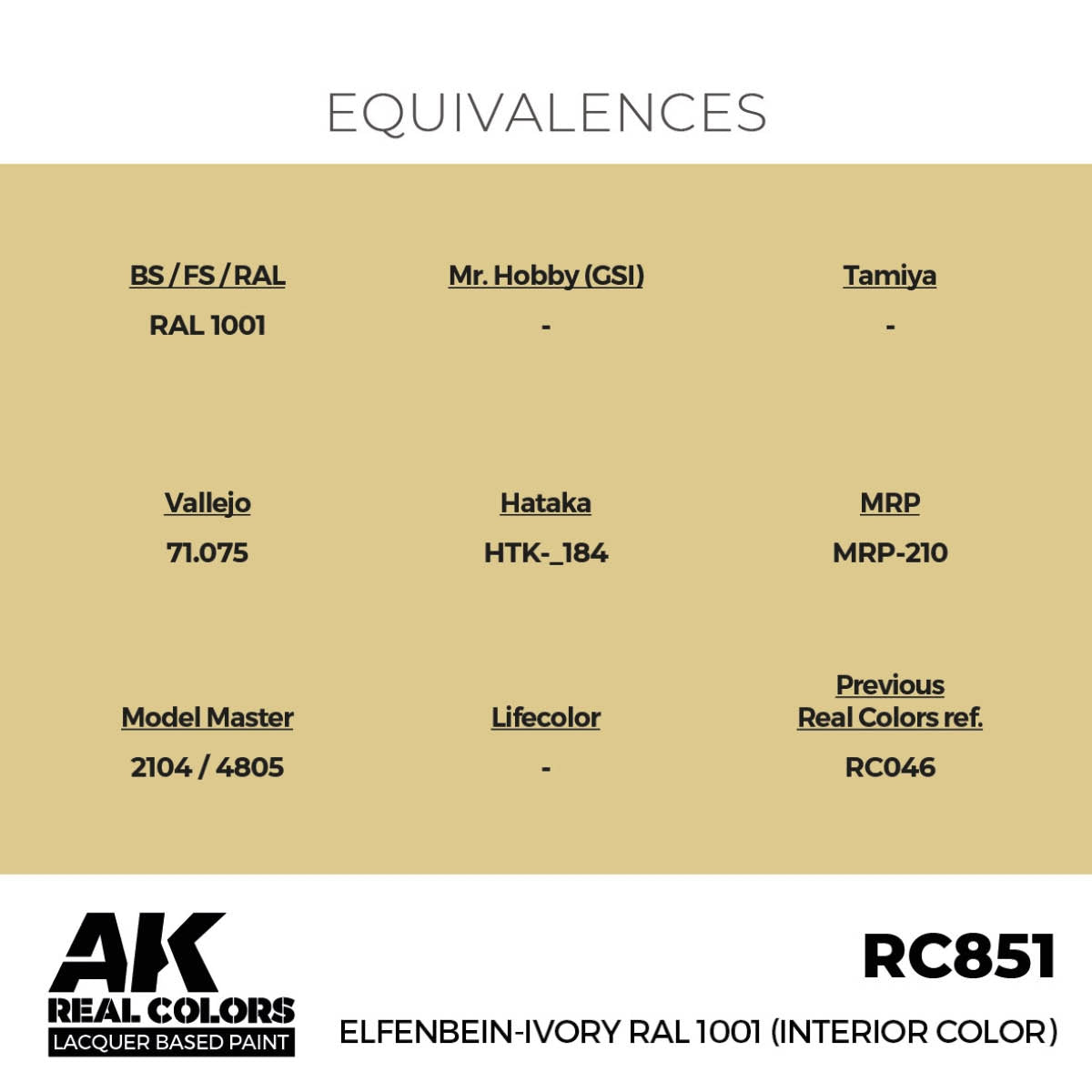 AK Interactive RC851 Elfenbein-Ivoire RAL 1001 (Couleur intérieure) 17 ml – image 3