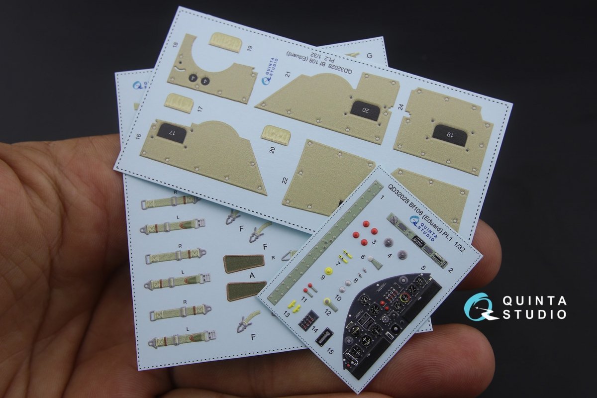 Intérieur imprimé en 3D et coloré sur papier décalcomanie Quinta Studio QD32028 Bf 108 (pour kit Eduard) 1/32 – immagine 2