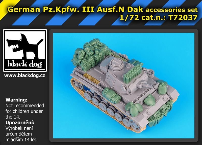 Ensemble d&amp;#39;accessoires Black Dog T72037 pour char allemand Pz.Kpw III Ausf.N DAK au 1/72 (Dragon) – image 5