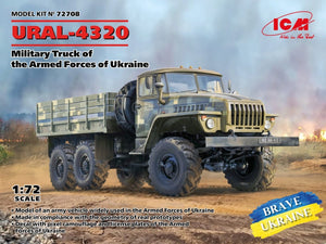 Camion militaire ICM 72708 URAL-4320 des forces armées ukrainiennes, échelle 1/72