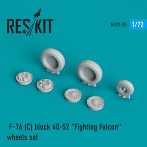 RESKIT RS72-0025 F-16C BLOCK 40-52 « FIGHTING FALCON » JEU DE ROUES 1/72