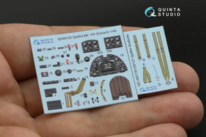 Intérieur imprimé en 3D et coloré sur papier décalcomanie Quinta Studio QD48120 Spitfire Mk.VIII (Eduard) 1/48 – image 2