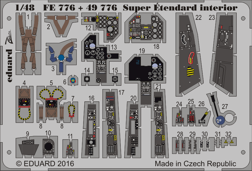 Eduard FE776 Super Étendard intérieur MODÈLE CINÉTIQUE 1/48