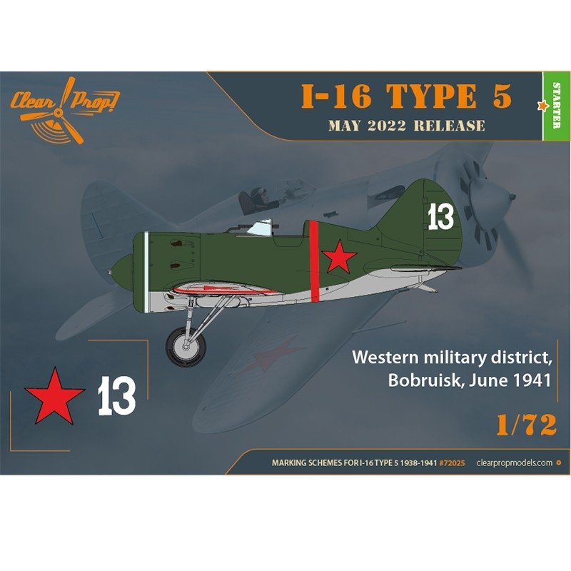 Clear Prop! CP72025 I-16 Type 5 (1938-1941) KIT DE DÉMARRAGE 1/72 – immagine 7