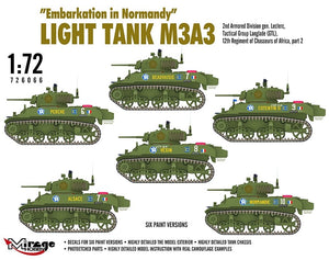 Mirage-Hobby 726066 &amp;quot;Le Débarquement de Normandie&amp;quot; Char Léger M3A3. 2e ADgén. Leclerc,GTL,12ème Régiment de Chasseurs d&amp;#39;Afrique, partie 2 1/72 – image 2