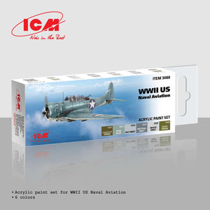 Kit de peinture acrylique ICM 3088 pour l&amp;#39;aviation navale américaine de la Seconde Guerre mondiale, 12 ml x 6