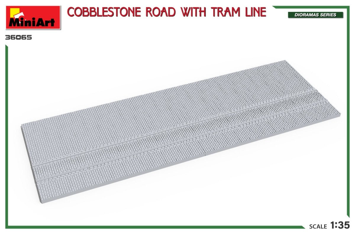 Miniart 36065 ROUTE PAVÉE AVEC LIGNE DE TRAMWAY 1/35 – imagen 3