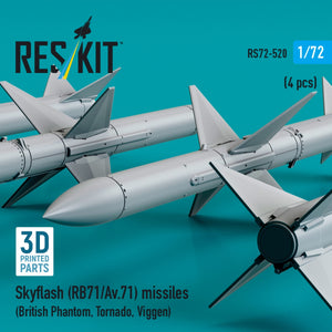 Missiles Skyflash (RB71/Av.71) RESKIT RS72-0520 (4 pièces) (Impression 3D) 1/72 – image 3