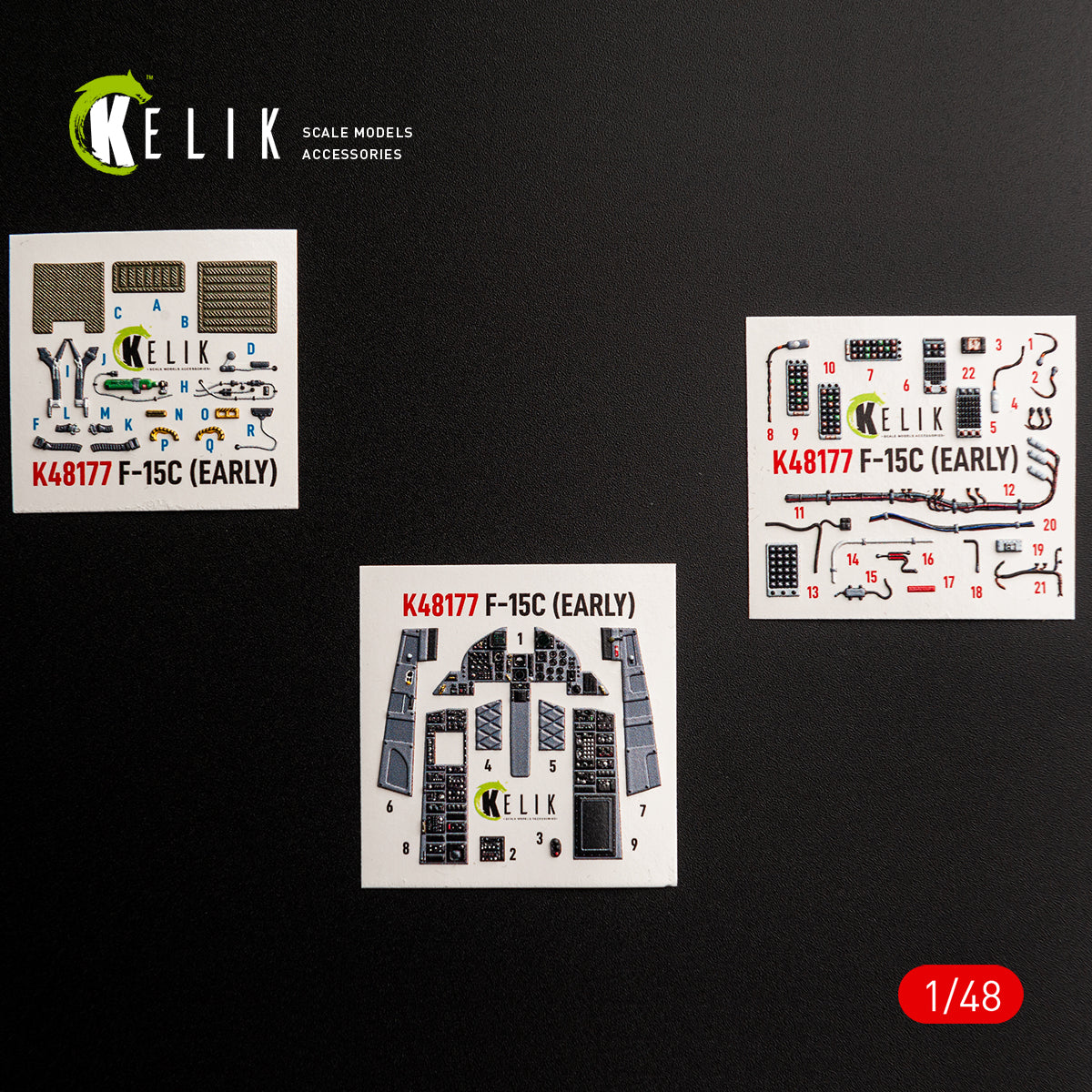 KELIK K48177 F-15C (Early) - interior 3D decals for Hasegawa kit 1/48 – imagen 13