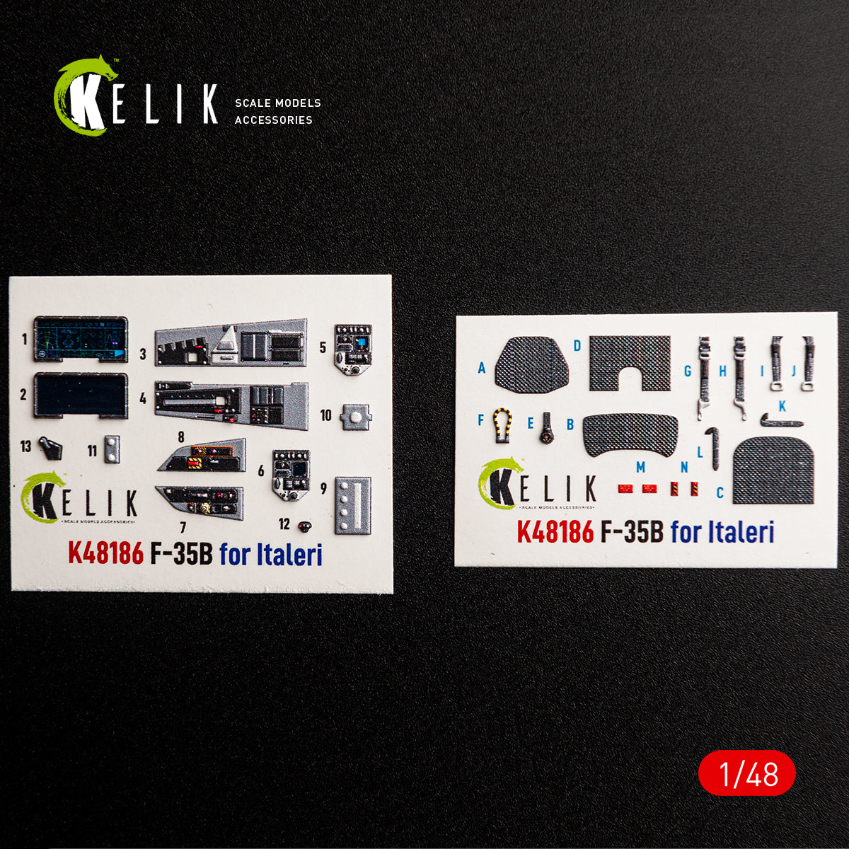 KELIK K48186 F-358 - interior 3D decals for Italeri kit 1/48 – imagen 2
