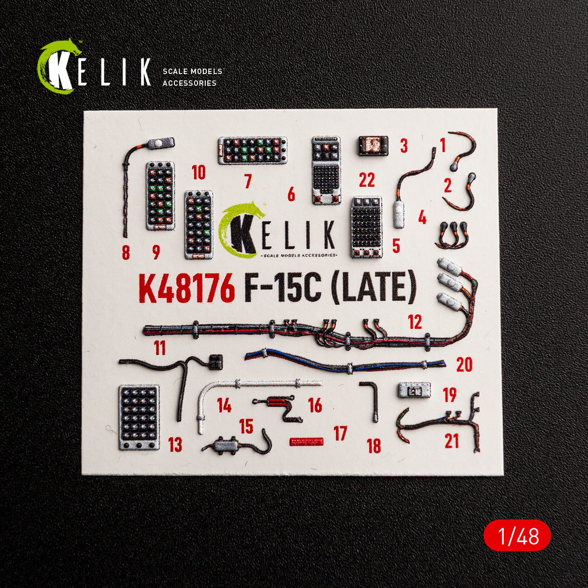 KELIK K48176 F-15C (Late) - interior 3D decals for Hasegawa kit 1/48 – immagine 5
