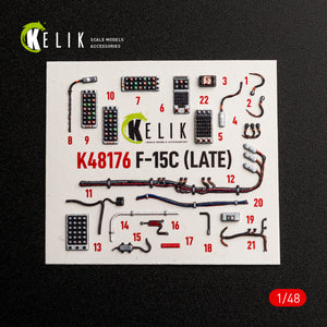 KELIK K48176 F-15C (Late) - interior 3D decals for Hasegawa kit 1/48 – immagine 5