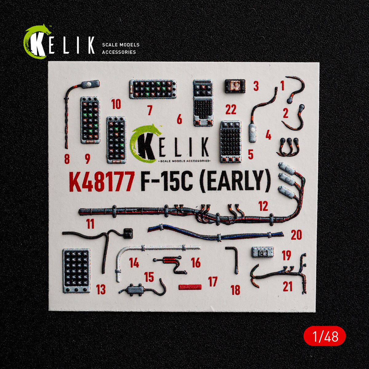 KELIK K48177 F-15C (Early) - interior 3D decals for Hasegawa kit 1/48 – imagen 9