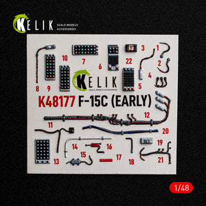 KELIK K48177 F-15C (Early) - interior 3D decals for Hasegawa kit 1/48 – imagen 9