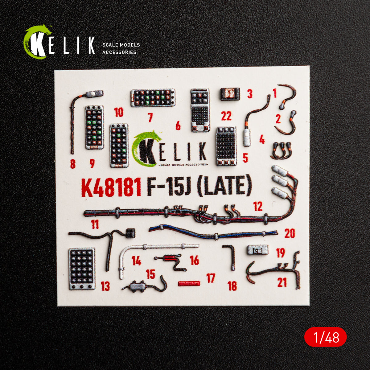 KELIK K48181 F-15.1 (Late) - interior 3D decals for Hasegawa kit 1/48 – image 6