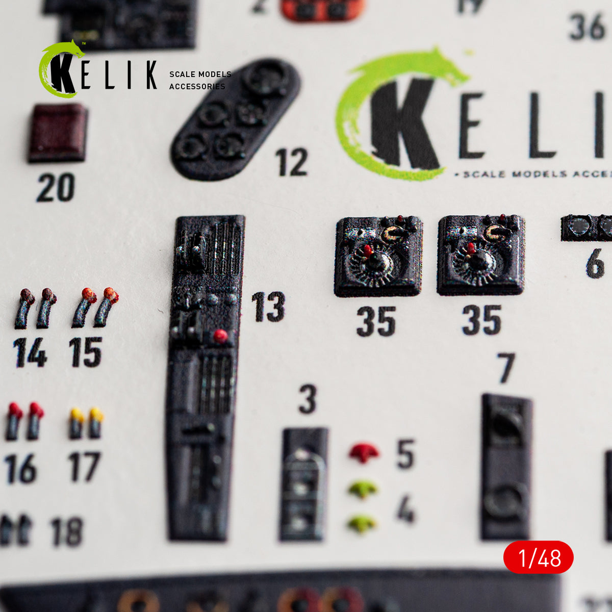 KELIK K48192 He-111 H-20 - interior 3D decals for ICM kit 1/48 – Bild 7