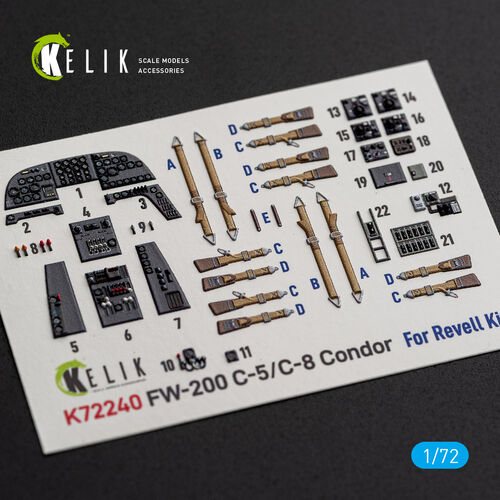 KELIK K72240 FW-200 C-5/C-8 - interior 30 decals for Revell kit 1/72