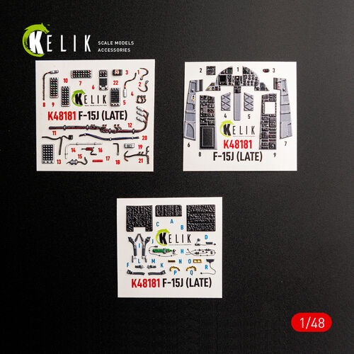 KELIK K48181 F-15.1 (Late) - interior 3D decals for Hasegawa kit 1/48