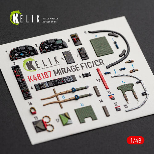 KELIK K48187 Mirage F1C/CR - interior 3D decals for Italeri kit 1/48