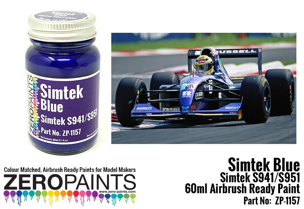 Peinture bleue Simtek F1 Zero Paints ZP-1157, 60 ml
