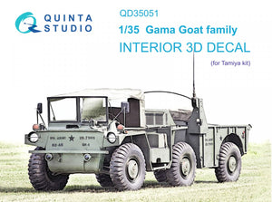Quinta Studio QD35051 Famille de chèvres Gama Intérieur imprimé en 3D et coloré sur papier décalcomanie (Tamiya) 1/35