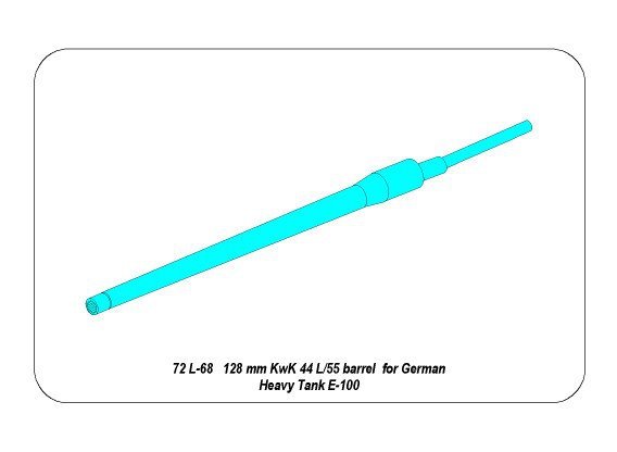 Canon Aber 72L-68 128 mm KwK 44 L/65 pour char super lourd allemand E-100 (1/72) – image 7