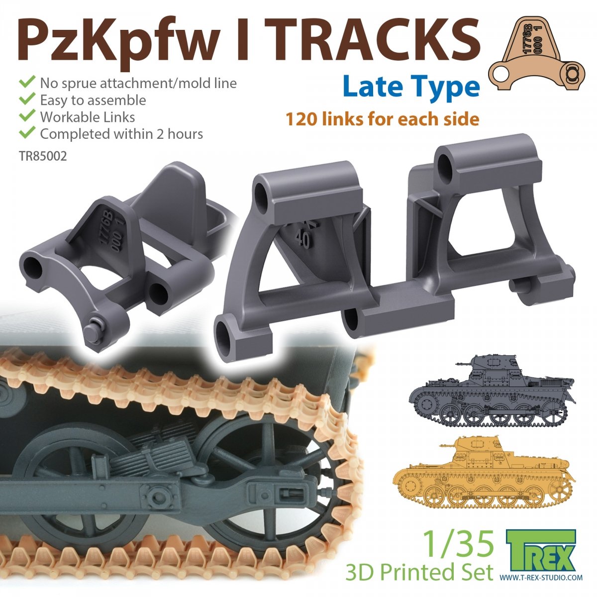 T-Rex Studio TR85002 PzKpfw I Chenilles Type tardif pour Ausf.A/B 1/35