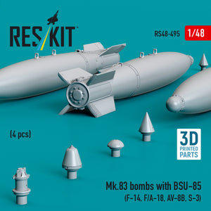 RESKIT RS48-0495 Bombes Mk.83 avec BSU-85 (4 pièces) (impression 3D) 1/48 – image 2