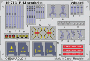 Ceintures de sécurité Eduard 49713 F-4J 1/48 ACADEMY