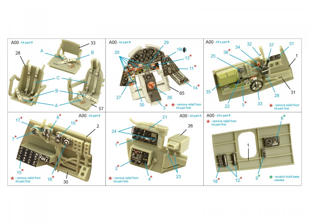 Intérieur imprimé en 3D et coloré sur papier décalcomanie Quinta Studio QD48359 TBF-1 Avenger (Academy) 1/48 – image 2