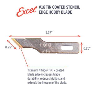 Excel Hobby Tools 20416 No.16 Titanium Nitride Coated Stencil Edge Blade (5 pcs) – image 3