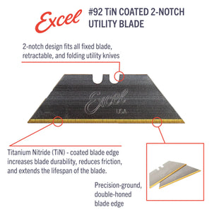 Excel Hobby Tools 20492 No.92 Two Notch Titanium Nitride Coated Utility Blade (5 pcs) – image 4