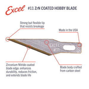 Excel Hobby Tools 20811 No.11 Zirconium Nitride Coated Blade (5 pcs) – image 4