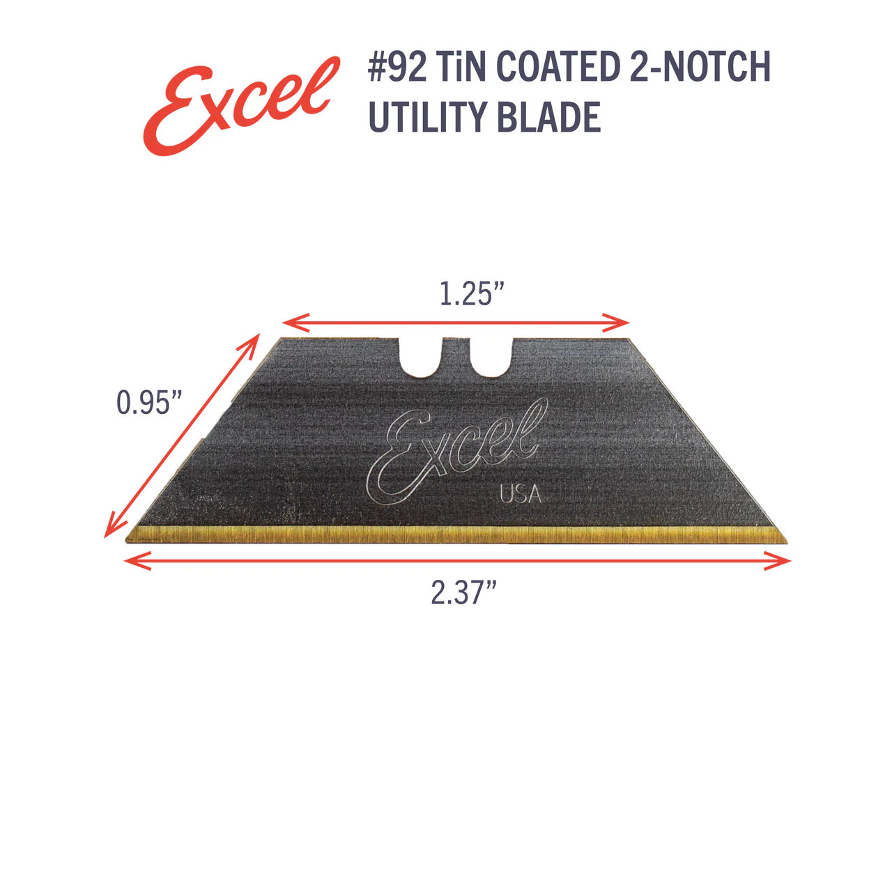 Excel Hobby Tools 20492 No.92 Two Notch Titanium Nitride Coated Utility Blade (5 pcs) – image 5
