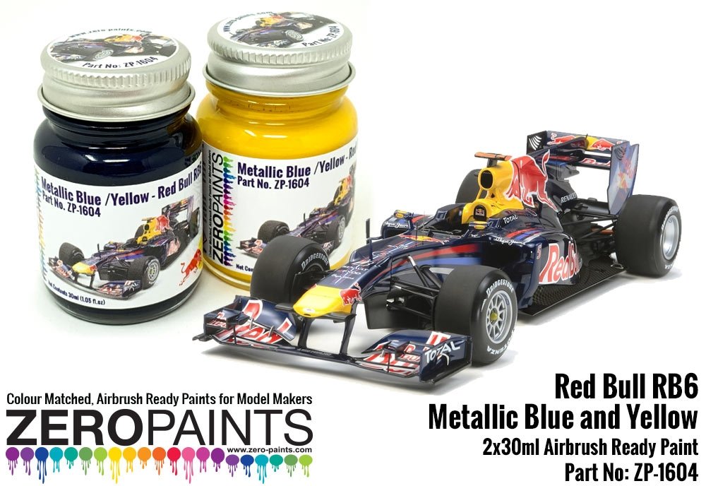 Kit de peinture métallisée bleu et jaune Red Bull RB6 Zero Paints ZP-1604 (2 x 30 ml) 
