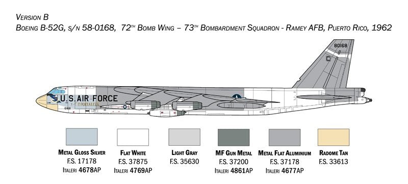 Italeri 1451 B-52G Stratofortress Early version with Hound Dog Missiles 1/72 – zdjęcie 3