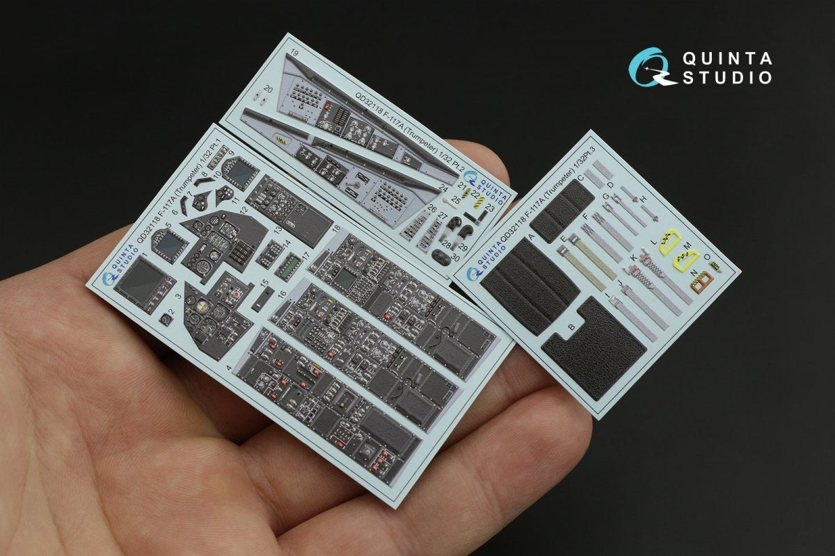 Intérieur imprimé en 3D et coloré sur papier décalcomanie Quinta Studio QD32118 F-117A (Trumpeter) 1/32 – image 9