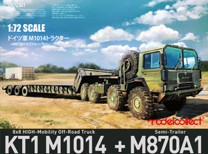 Modelcollect UA72341 Camion tout-terrain allemand MAN KAT1M1014 8x8 haute mobilité avec semi-remorque M870A1 1/72