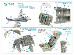 Intérieur imprimé en 3D et coloré sur papier décalcomanie Quinta Studio QD48372 A-6A (Kinetic) 1/48 – image 2