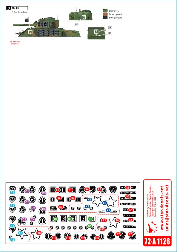 Star Decals 72-A1126 GUERRES DU PACIFIQUE AMÉRICAINES - OKINAWA Chars Sherman USMC 1/72 – image 2