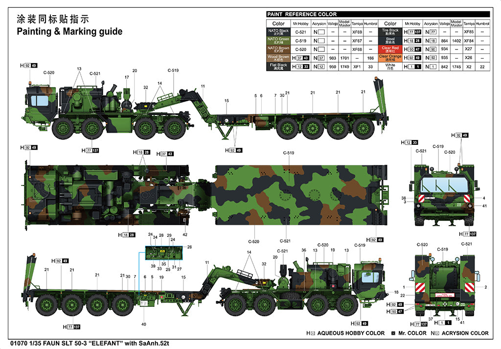 Trumpeter 01070 Faun SLT 50-3 Elefant with SaAnh.52t 1/35 – image 13