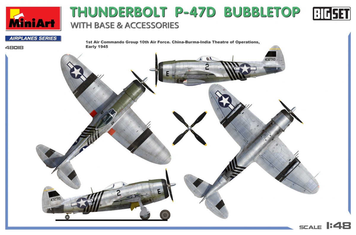MiniArt 48018 THUNDERBOLT P-47D BUBBLETOP AVEC SOCLE ET ACCESSOIRES. GRAND ENSEMBLE 1/48  – image 3