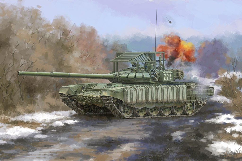 Trumpeter 09610 Char russe T-72B3 avec blindage réactif explosif (ERA) à étui souple 4S24 et blindage à grille, échelle 1/35